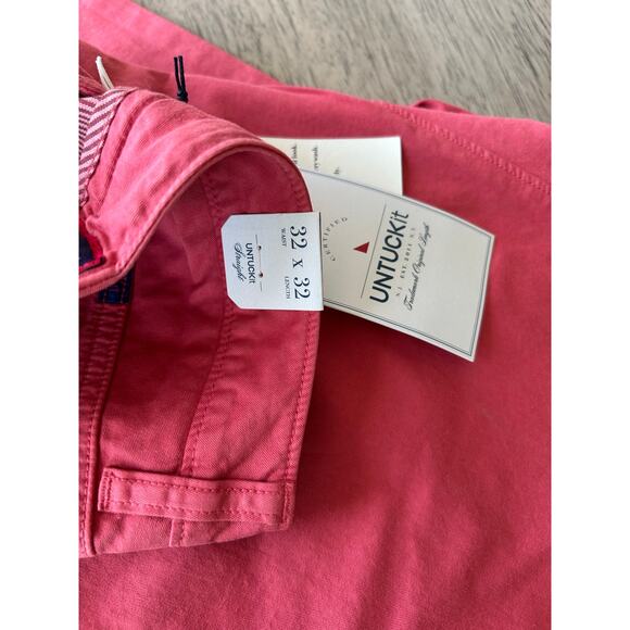 Untuckit Men's El Circo Red Straight Leg Pants 32x32 - Picture 4 of 5